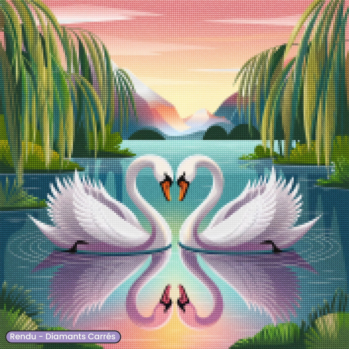 Broderie Diamant - Amour des cygnes - Diamond Faction