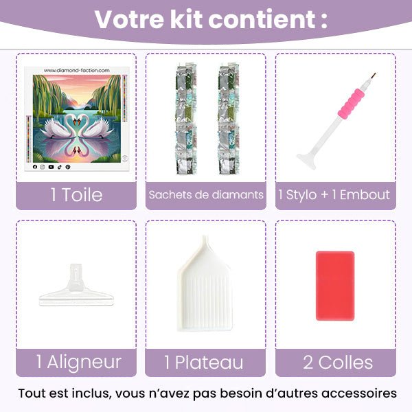 Broderie Diamant - Amour des cygnes - Diamond Faction