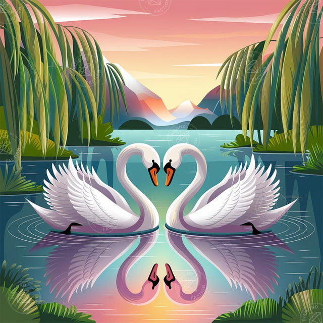 Broderie Diamant - Amour des cygnes - Diamond Faction