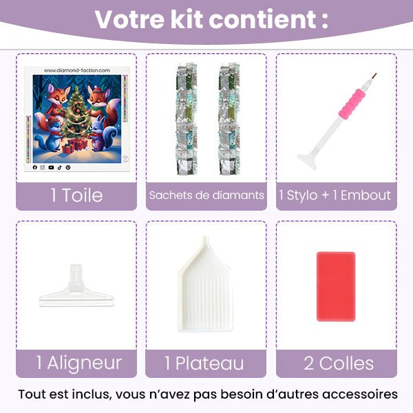 Broderie Diamant - Animaux Sapin de Noël - Diamond Faction