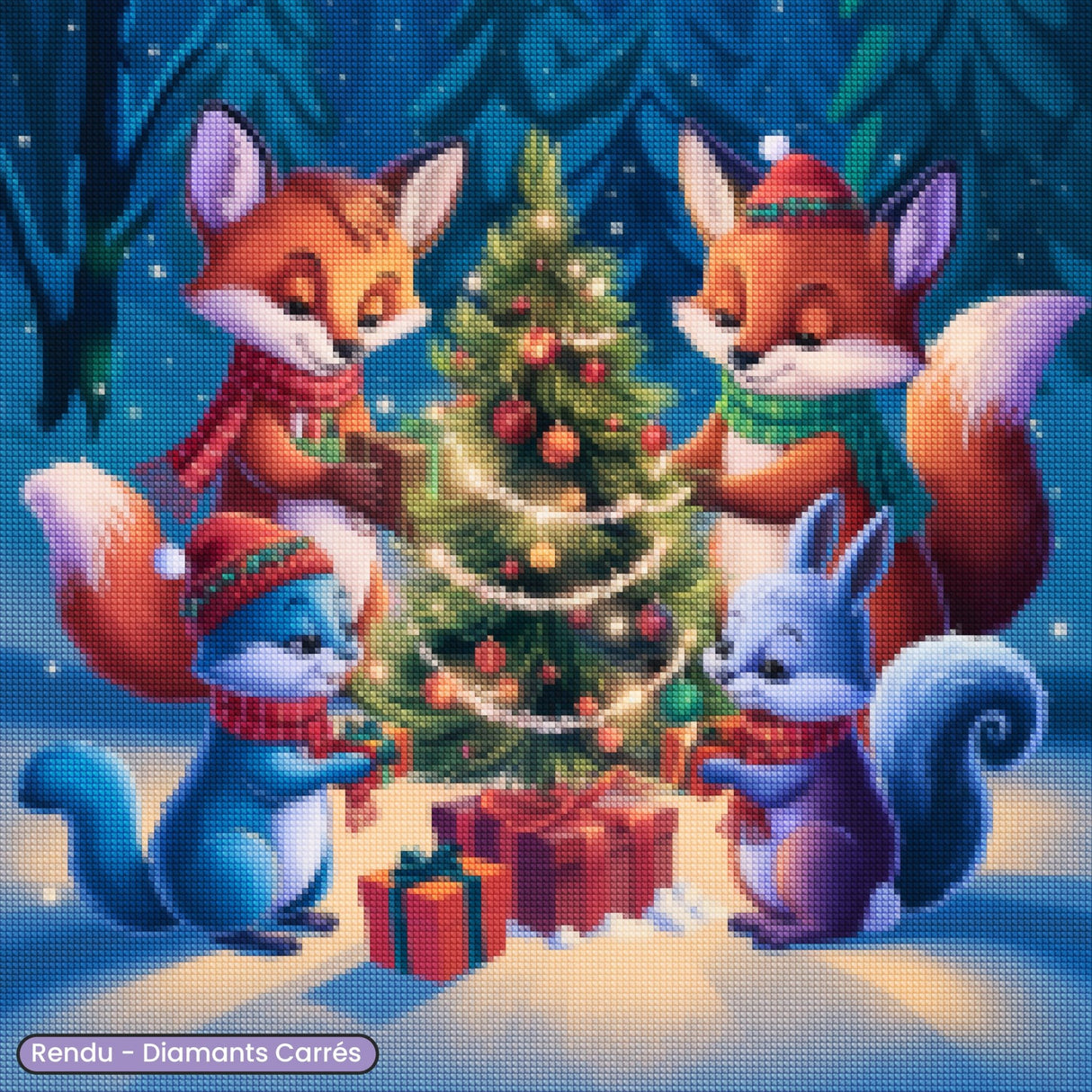 Broderie Diamant - Animaux Sapin de Noël - Diamond Faction