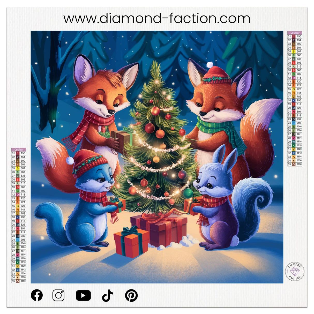 Broderie Diamant - Animaux Sapin de Noël - Diamond Faction
