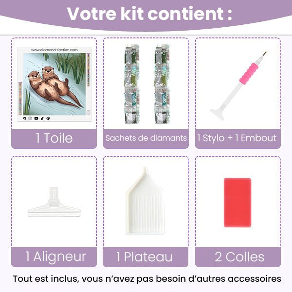 Broderie Diamant - Bébé Loutres - Diamond Faction