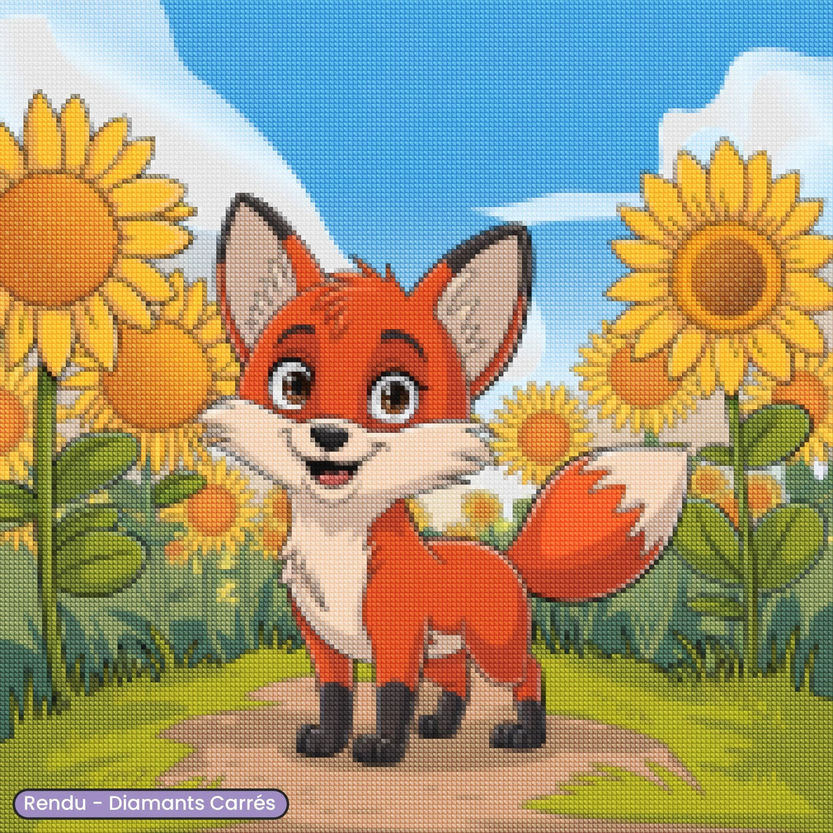 Broderie Diamant - Bébé Renard Heureux - Diamond Faction