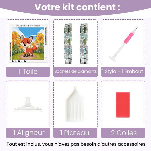 Broderie Diamant - Bébé Renard Heureux - Diamond Faction
