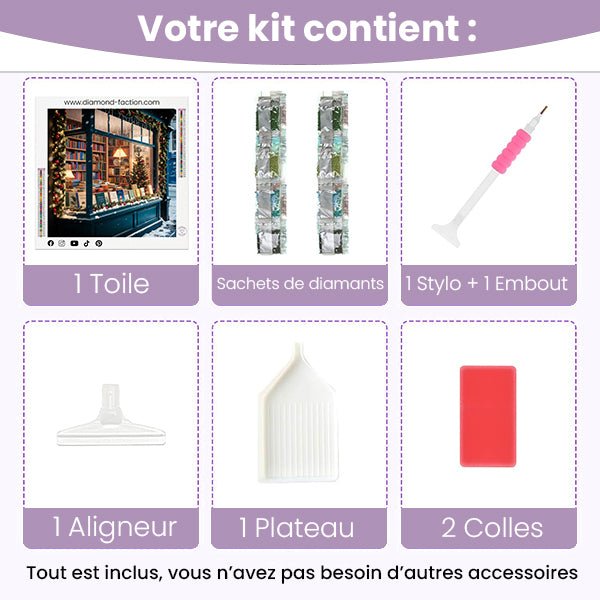 Broderie Diamant - Bibliothèque de Noël - Diamond Faction