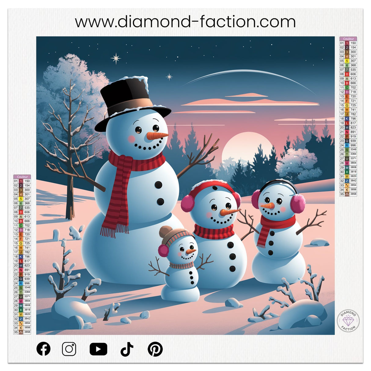 Broderie Diamant - Bonhommes de Neige Noël - Diamond Faction