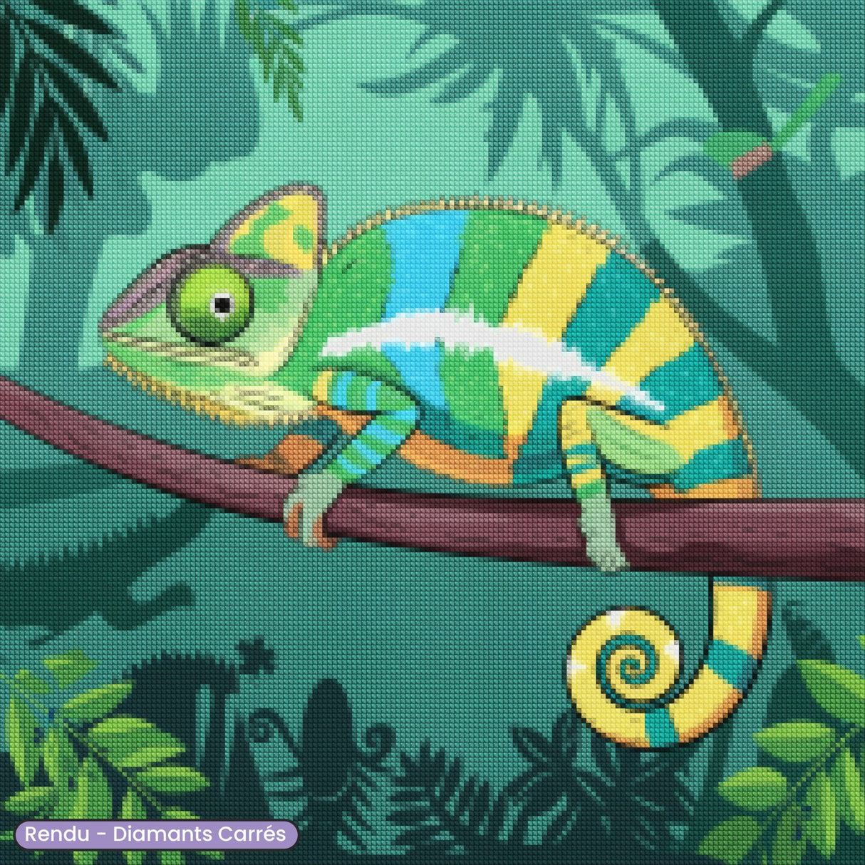 Broderie Diamant - Caméléon camouflé - Diamond Faction