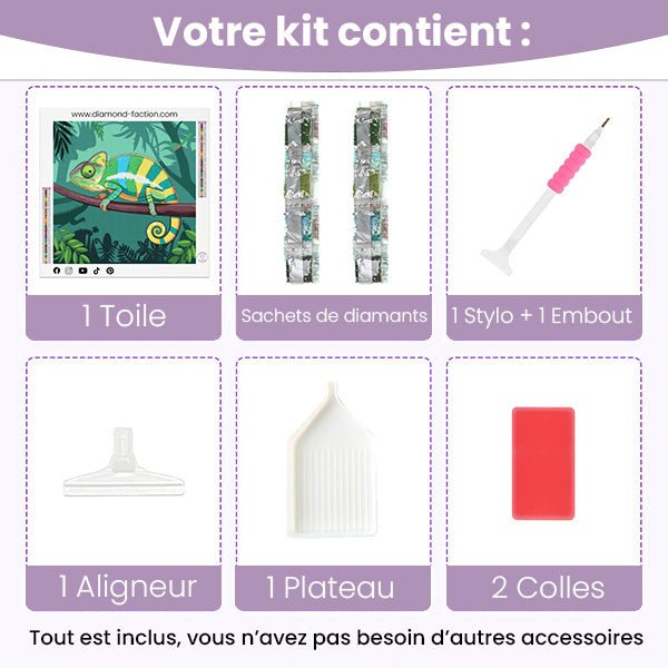 Broderie Diamant - Caméléon camouflé - Diamond Faction