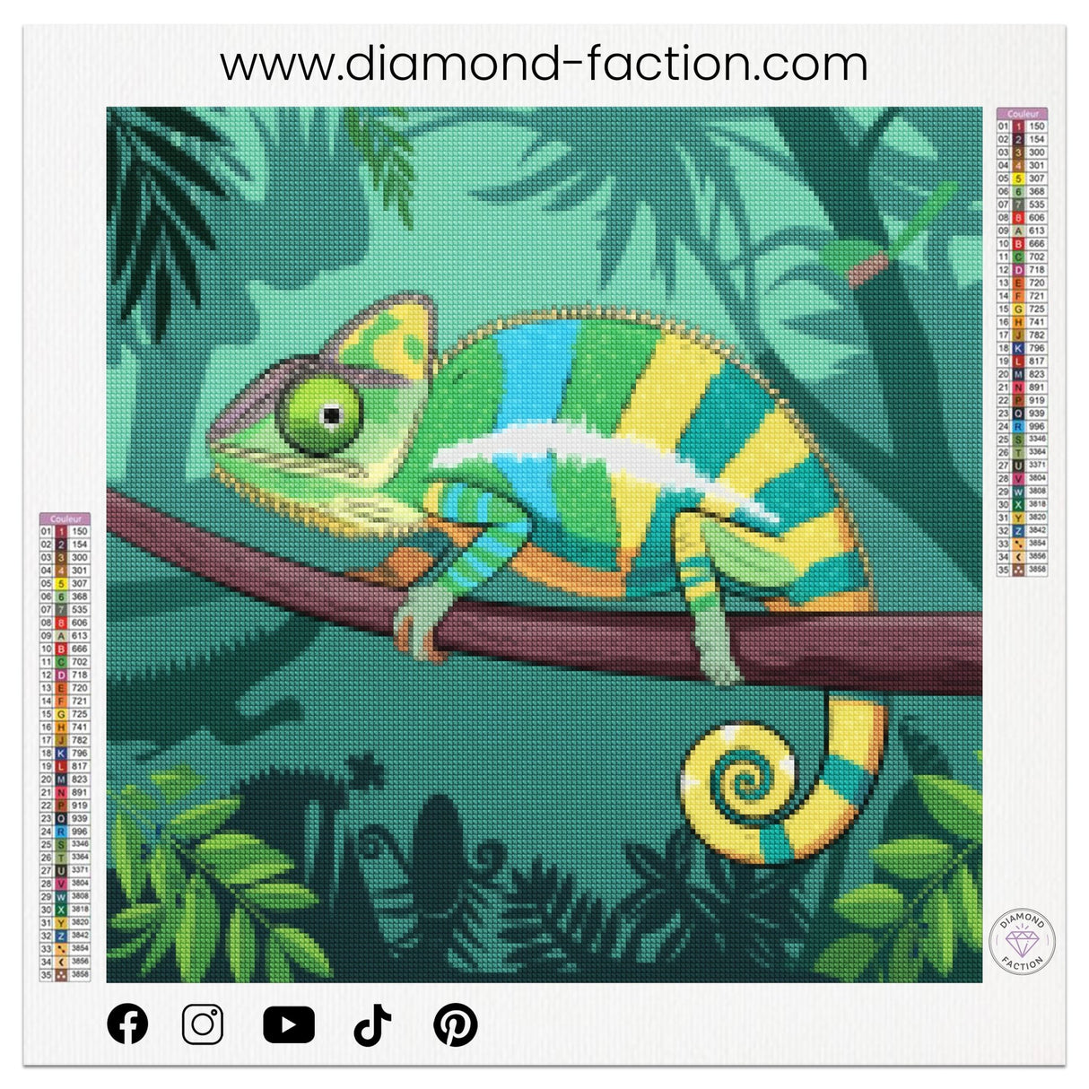 Broderie Diamant - Caméléon camouflé - Diamond Faction