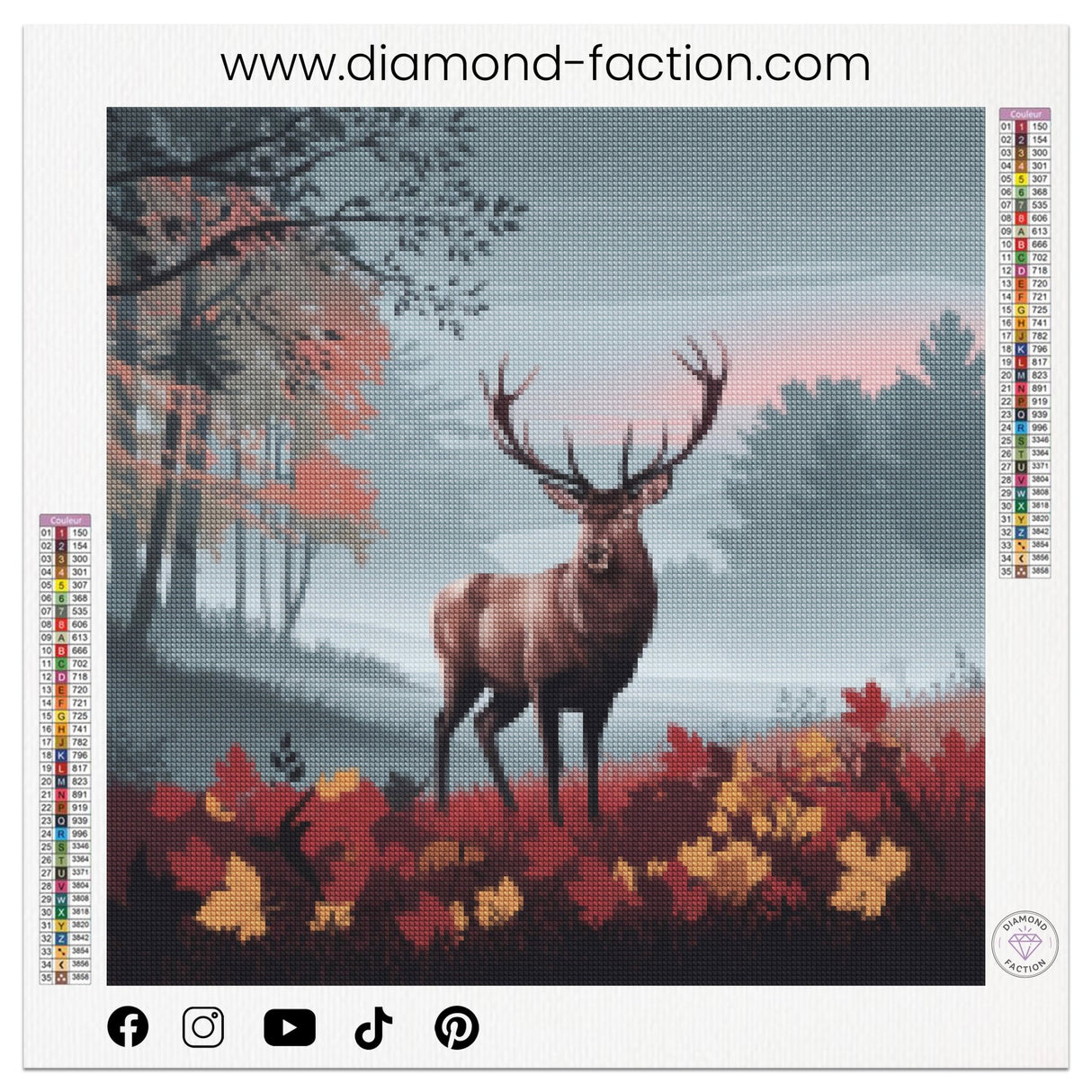 Broderie Diamant - Cerf d'Automne - Diamond Faction