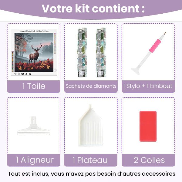 Broderie Diamant - Cerf d'Automne - Diamond Faction