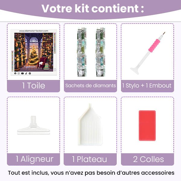 Broderie Diamant - Chat au chaud Noël - Diamond Faction