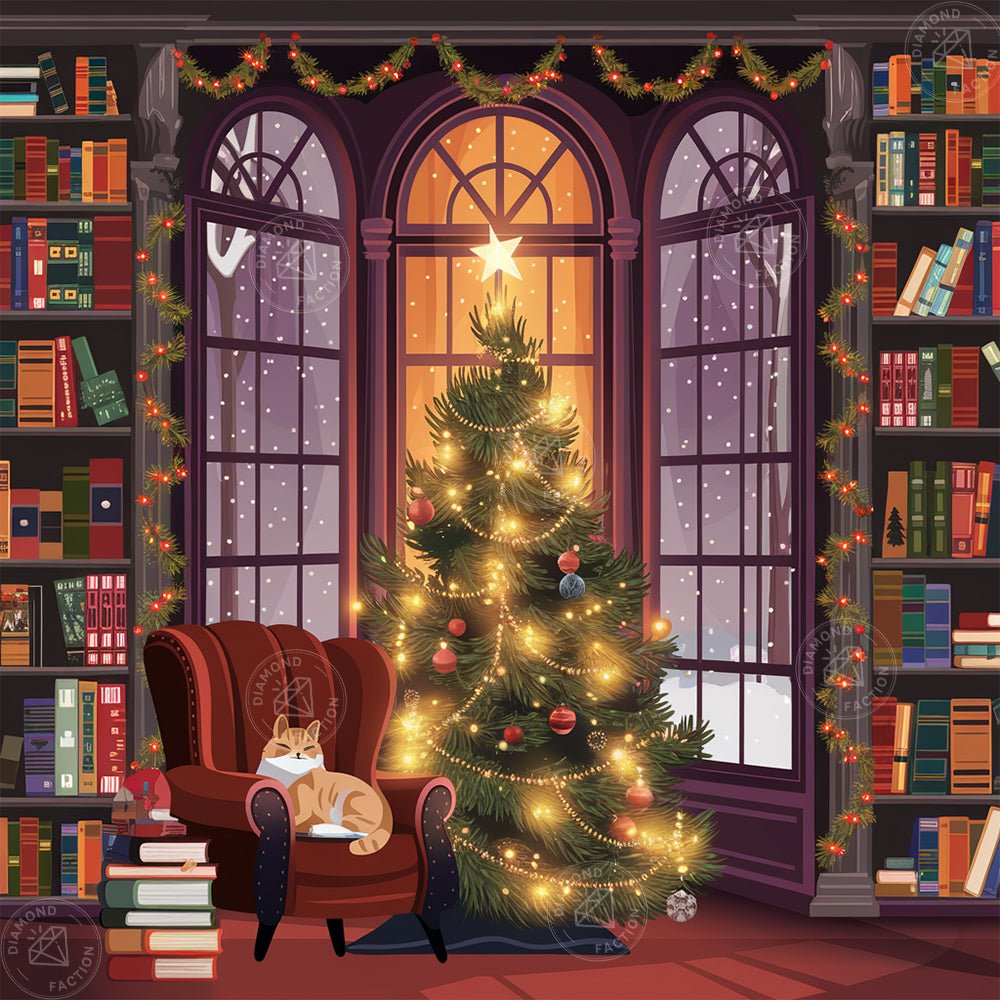 Broderie Diamant - Chat de Noël - Diamond Faction