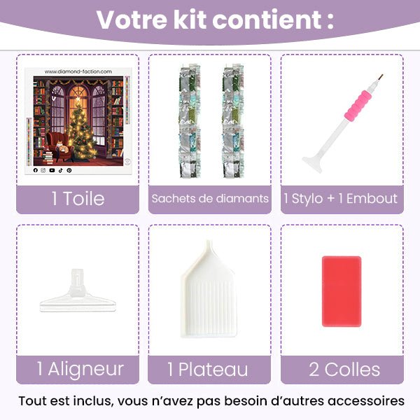 Broderie Diamant - Chat de Noël - Diamond Faction