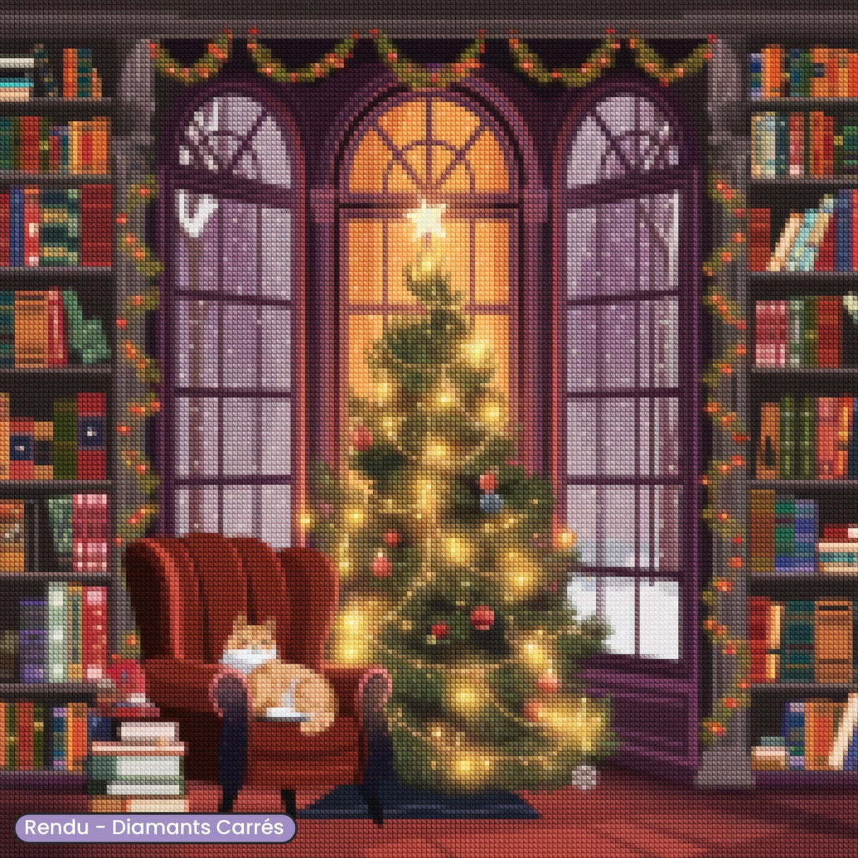 Broderie Diamant - Chat de Noël - Diamond Faction