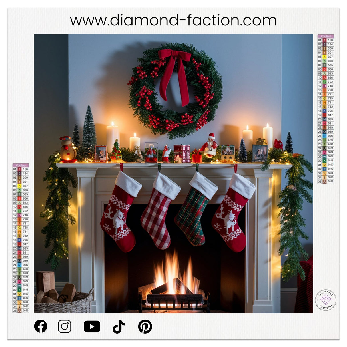 Broderie Diamant - Chaussettes Cheminée - Diamond Faction