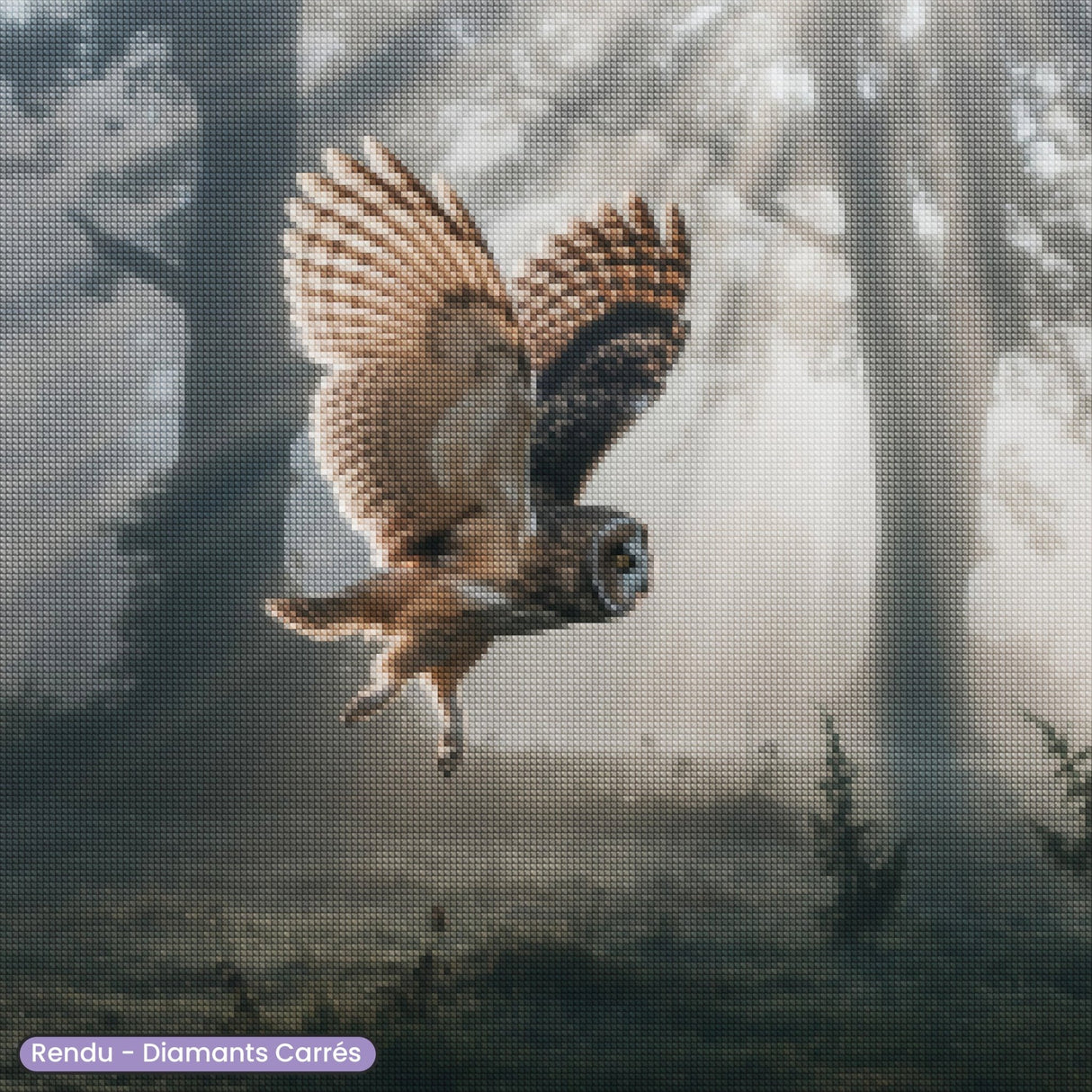 Broderie Diamant - Chouette Nocturne - Diamond Faction