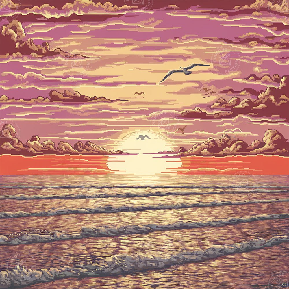 Broderie Diamant - Coucher de Soleil Retro - Diamond Faction