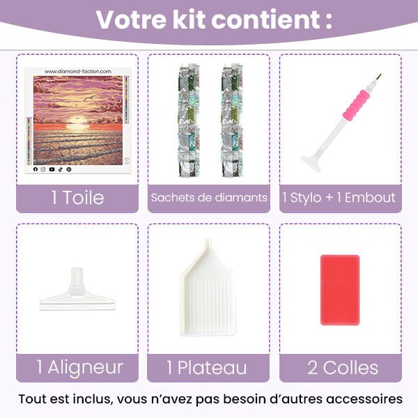 Broderie Diamant - Coucher de Soleil Retro - Diamond Faction