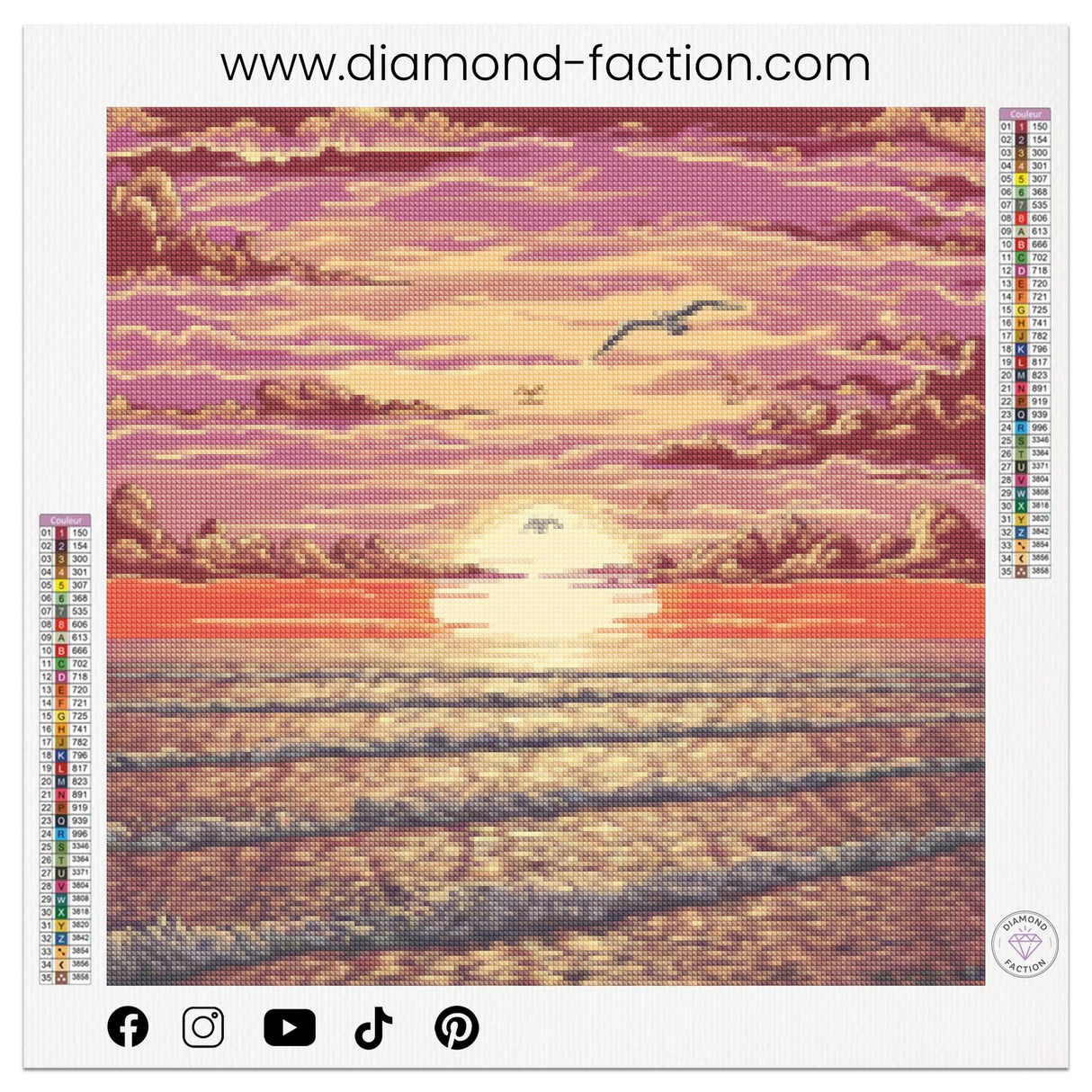 Broderie Diamant - Coucher de Soleil Retro - Diamond Faction