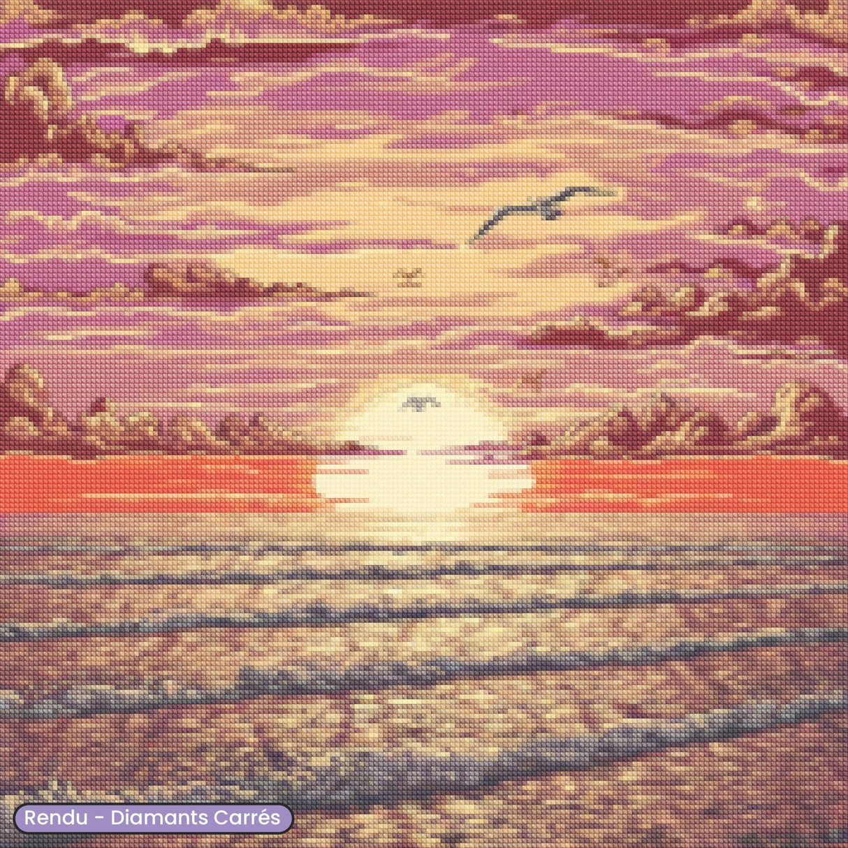 Broderie Diamant - Coucher de Soleil Retro - Diamond Faction