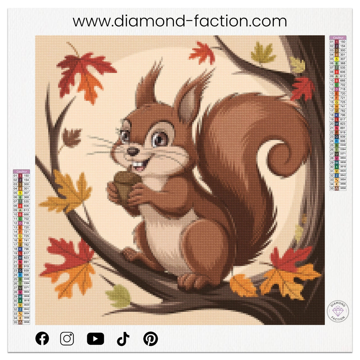 Broderie Diamant - Écureuil Noisette - Diamond Faction
