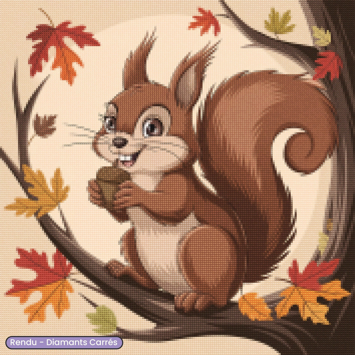 Broderie Diamant - Écureuil Noisette - Diamond Faction