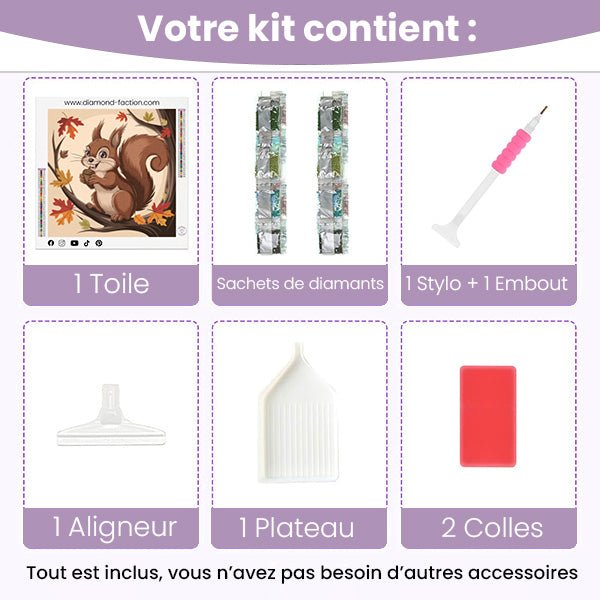 Broderie Diamant - Écureuil Noisette - Diamond Faction