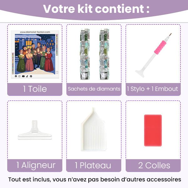 Broderie Diamant - Famille à Noël - Diamond Faction