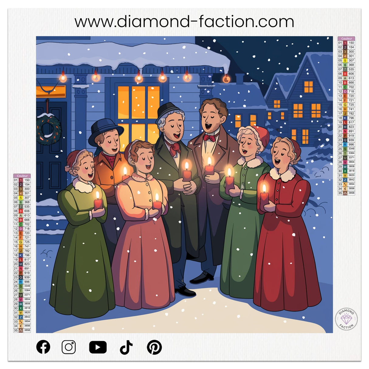 Broderie Diamant - Famille à Noël - Diamond Faction