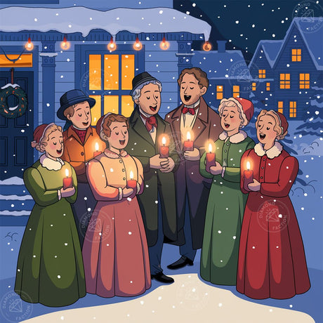 Broderie Diamant - Famille à Noël - Diamond Faction