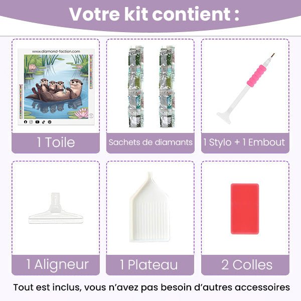 Broderie Diamant - Famille Loutre - Diamond Faction
