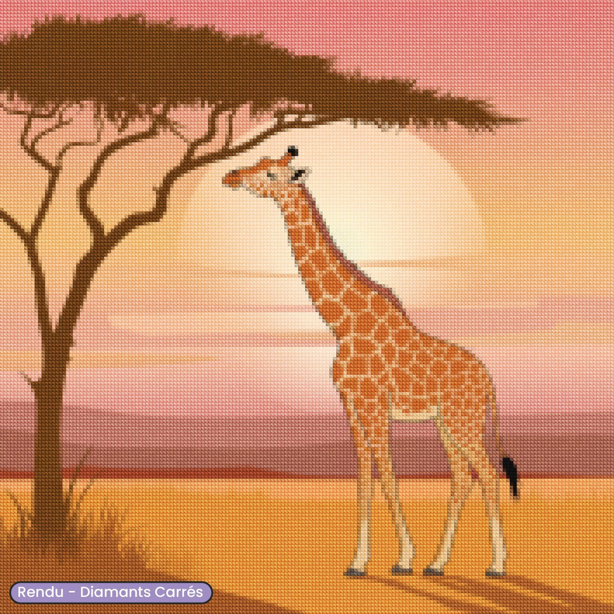 Broderie Diamant - Girafe de la Savane - Diamond Faction