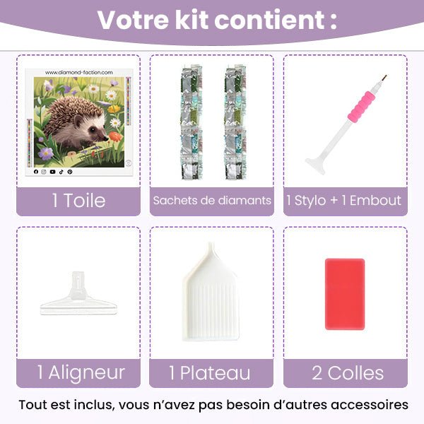 Broderie Diamant - Hérisson Mignon - Diamond Faction