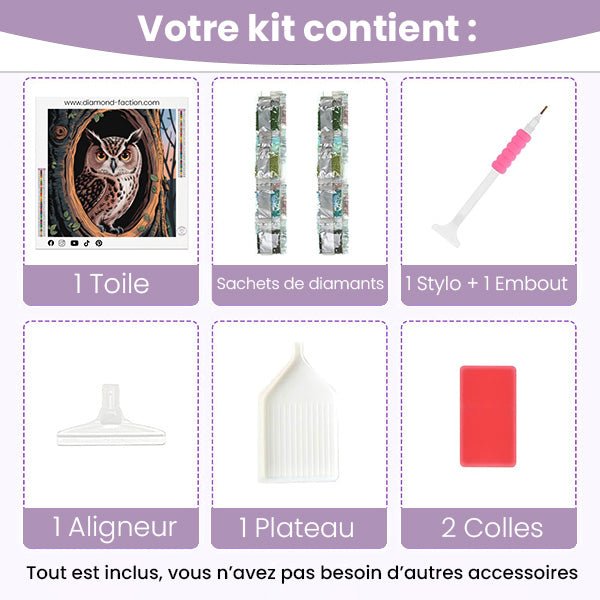 Broderie Diamant - Hibou dans son arbre - Diamond Faction