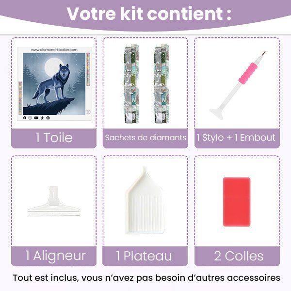 Broderie Diamant - Le Loup se réveille - Diamond Faction