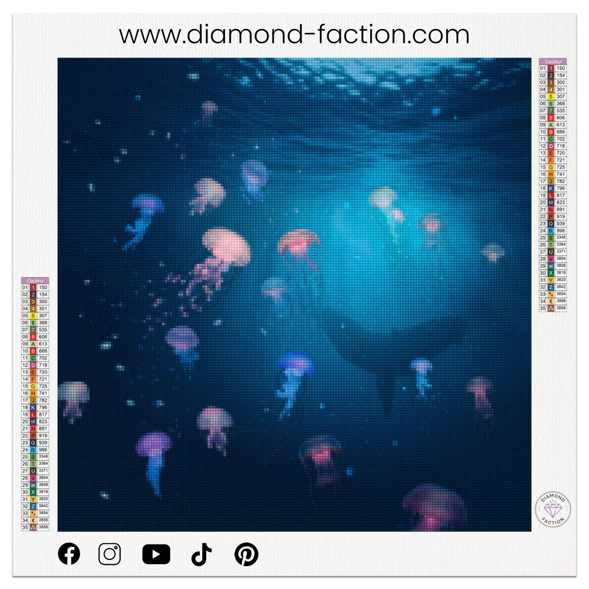 Broderie Diamant - Méduses marines - Diamond Faction