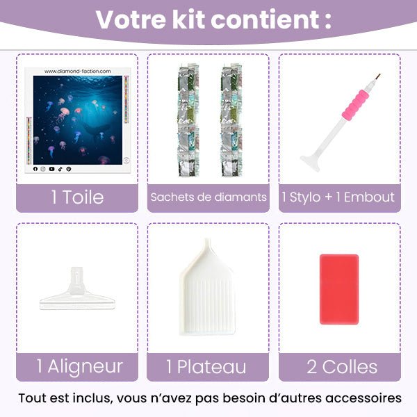 Broderie Diamant - Méduses marines - Diamond Faction