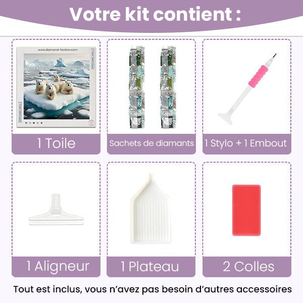 Broderie Diamant - Ours Polaires Banquise - Diamond Faction
