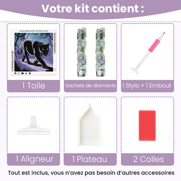 Broderie Diamant - Panthère Noire - Diamond Faction