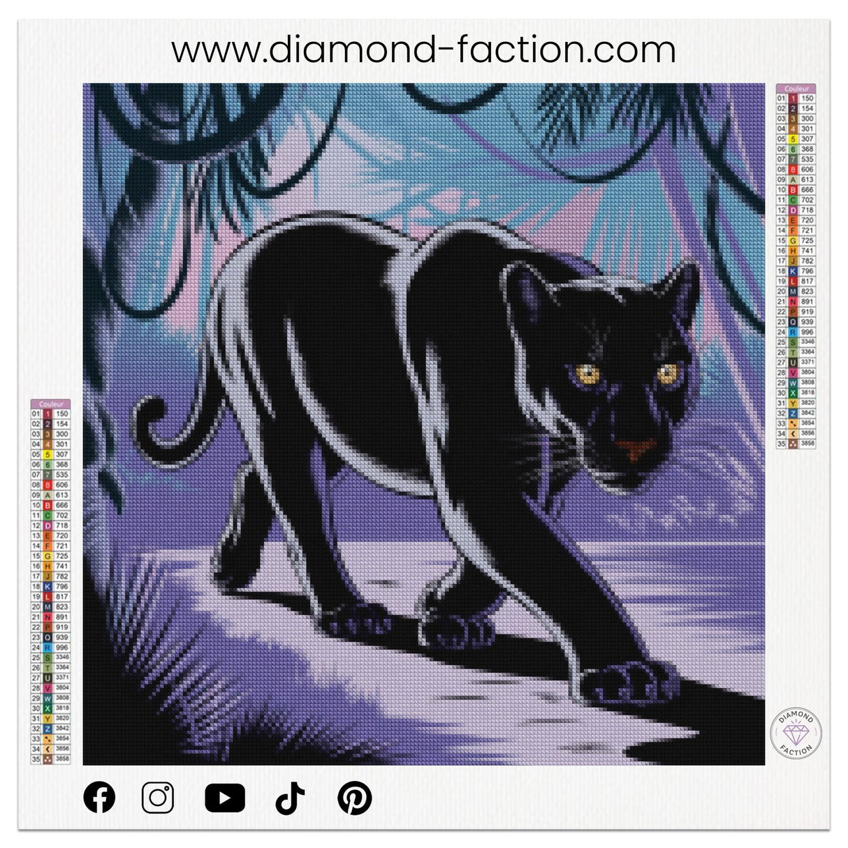 Broderie Diamant - Panthère Noire - Diamond Faction