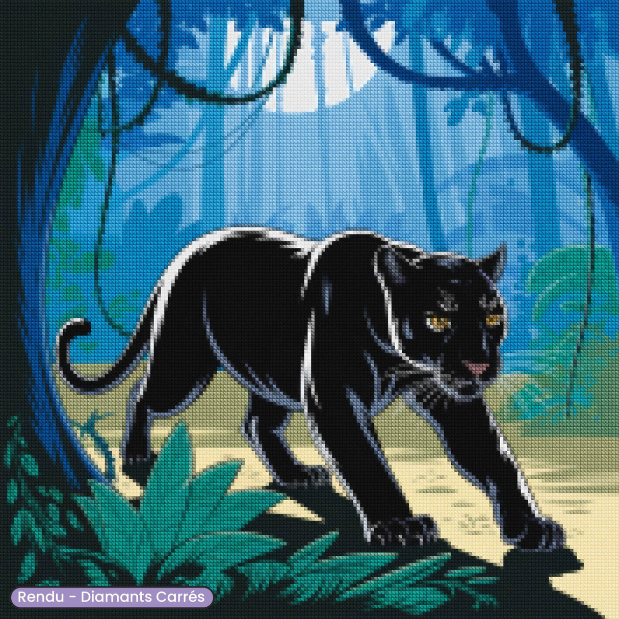 Broderie Diamant - Panthère Noire Cachée - Diamond Faction