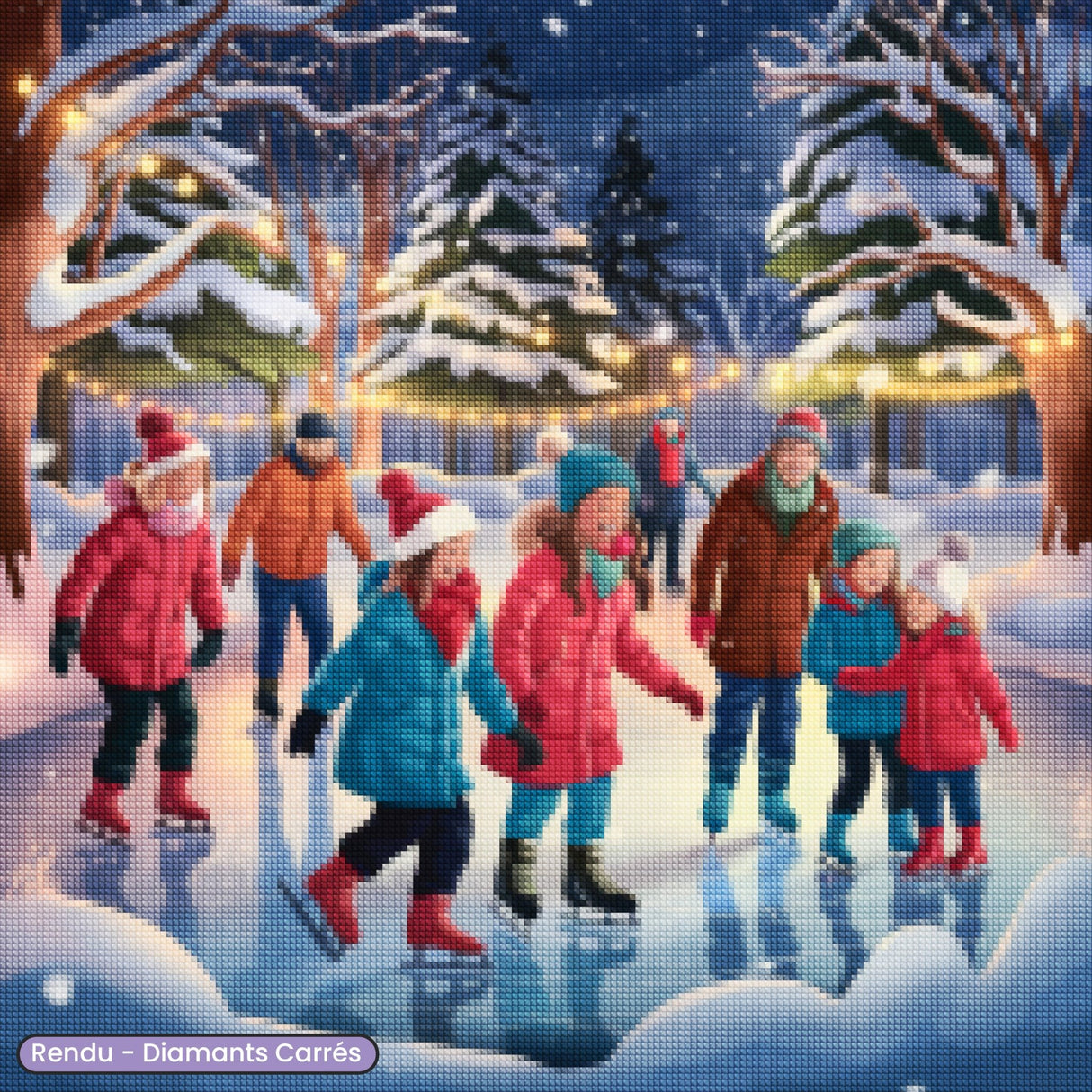 Broderie Diamant - Patinoire Noël - Diamond Faction