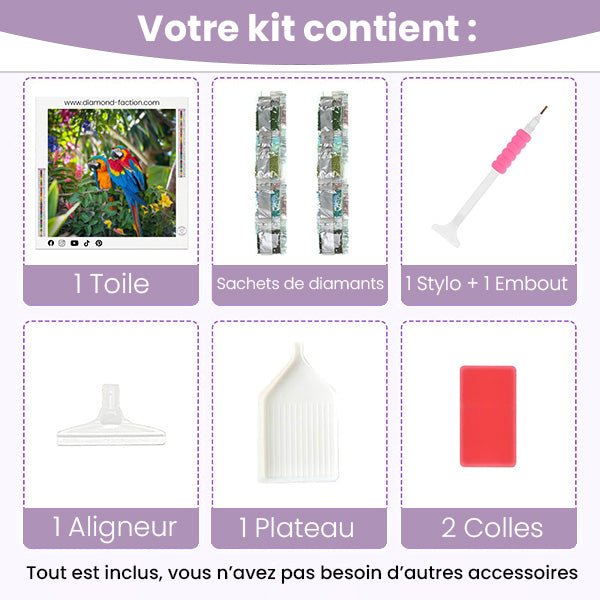 Broderie Diamant - Perroquets Tropicaux - Diamond Faction