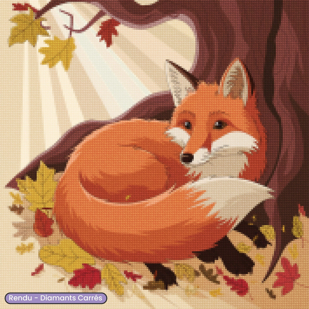 Broderie Diamant - Renard au Repos - Diamond Faction