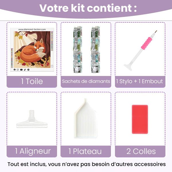 Broderie Diamant - Renard au Repos - Diamond Faction