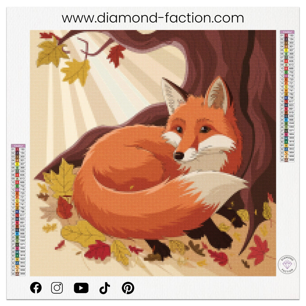 Broderie Diamant - Renard au Repos - Diamond Faction