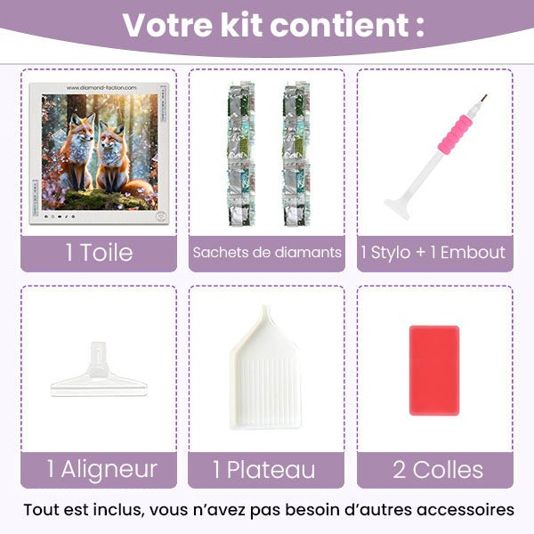 Broderie Diamant - Renards Enchantés - Diamond Faction