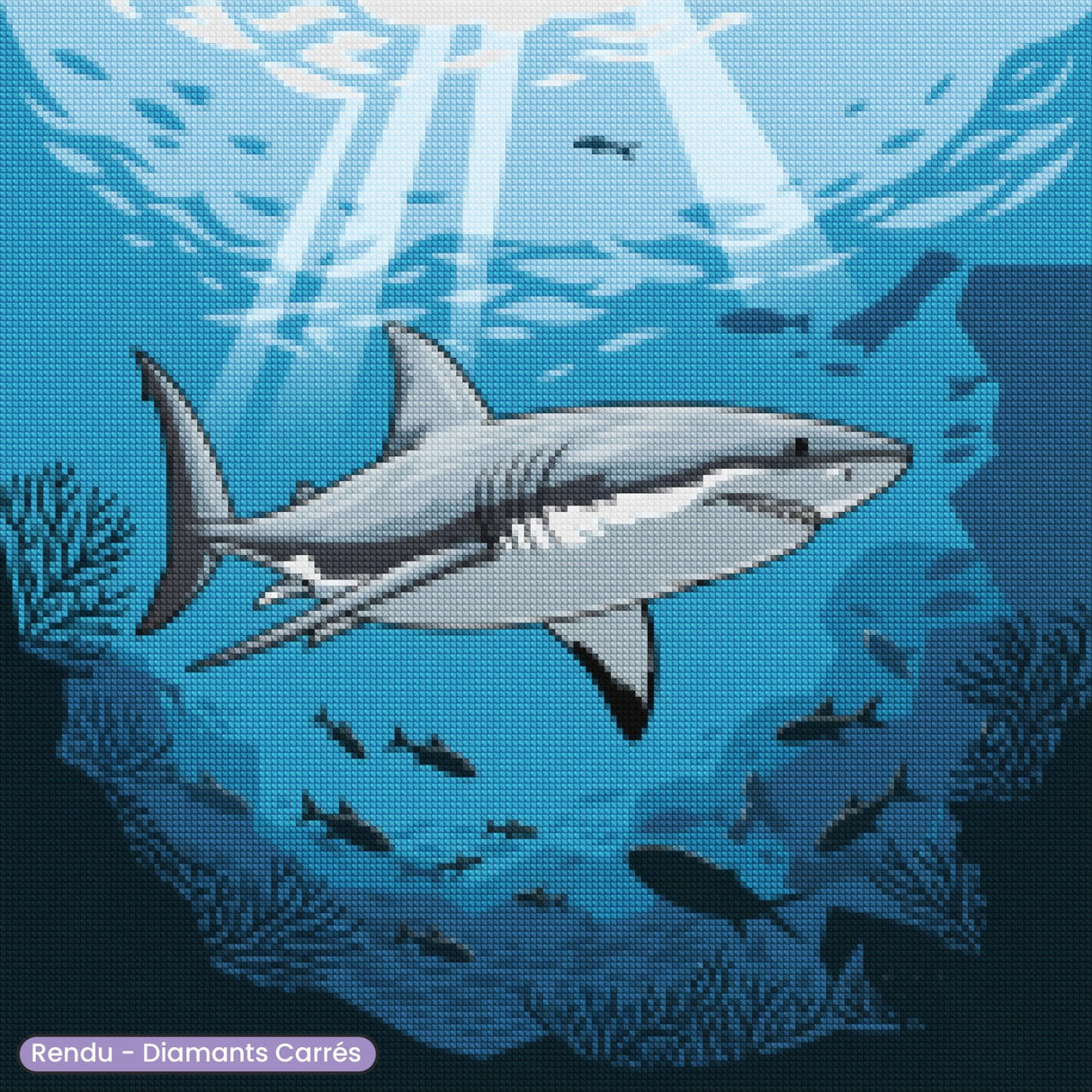 Broderie Diamant - Requin en Surface - Diamond Faction